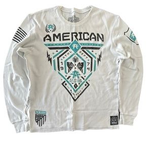American‎ fighter- long sleeve waffle tee- XXL
